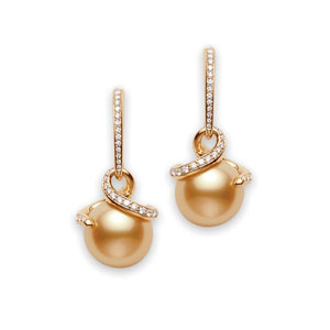 Twist Golden South Sea Earrings
